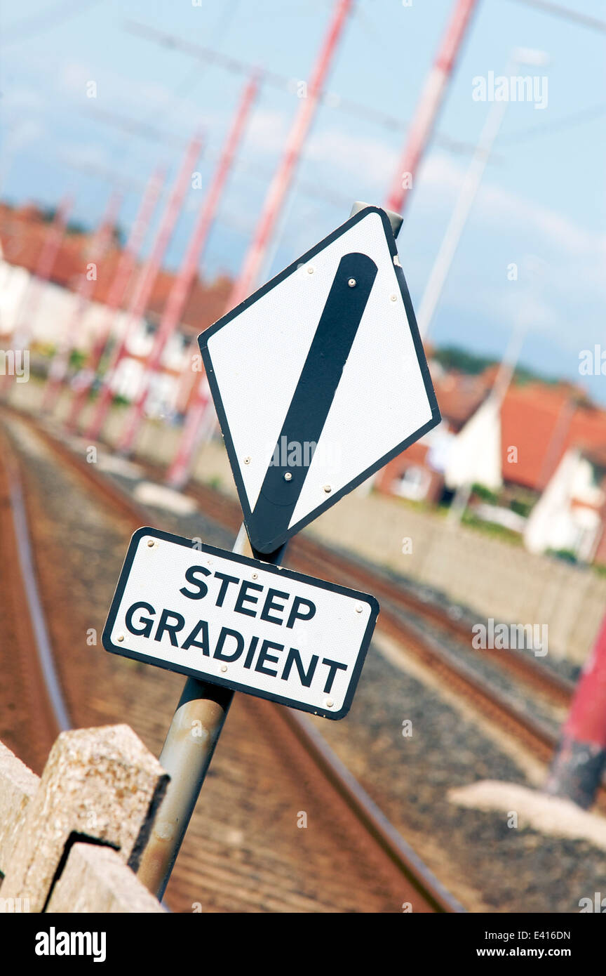 Approaching steep gradient on tram track Stock Photo Alamy