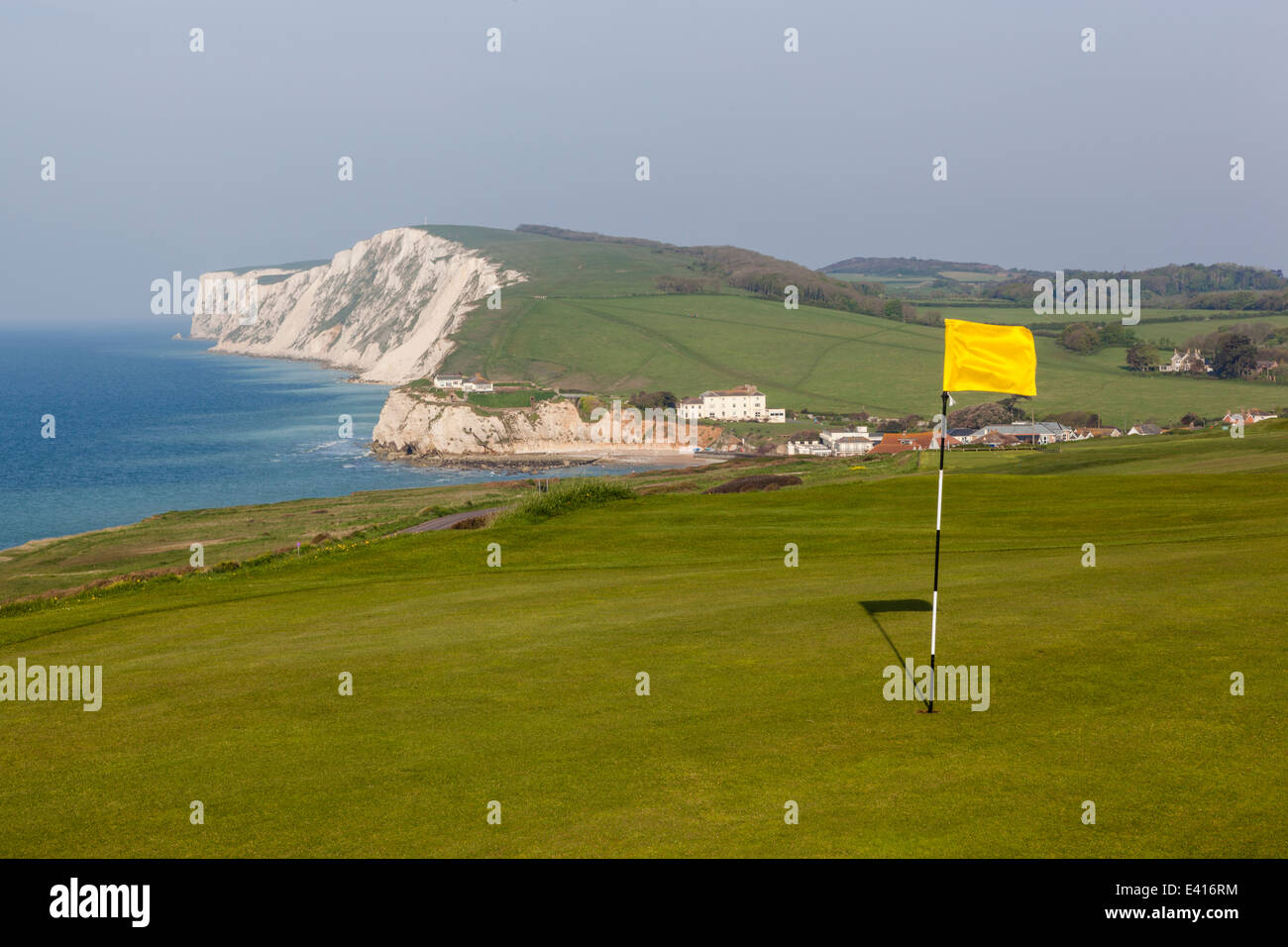 England, Hampshire, Isle of Wight, Freshwater Bay Golf Course Stock