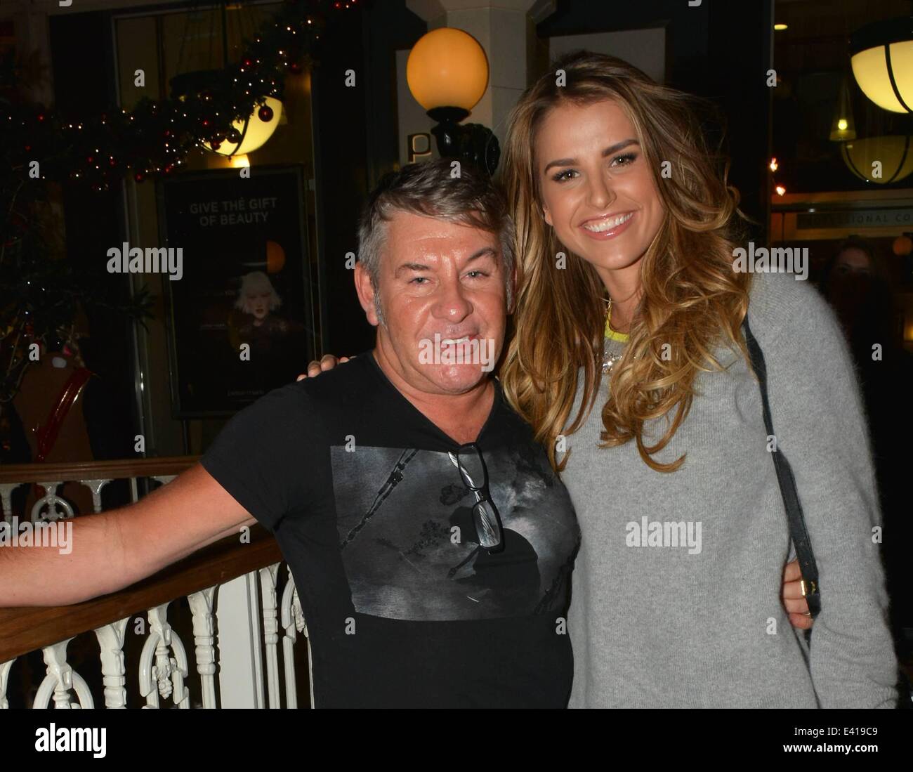 Celebrity couple Brian McFadden & wife Vogue Williams McFadden looked all spruced-up for the Festive Season with his-and-hers hair cuts from Ireland's top stylist Michael Doyle at Peter Mark Stephens Green Shopping Centre...  Featuring: Michael Doyle,Vogu Stock Photo