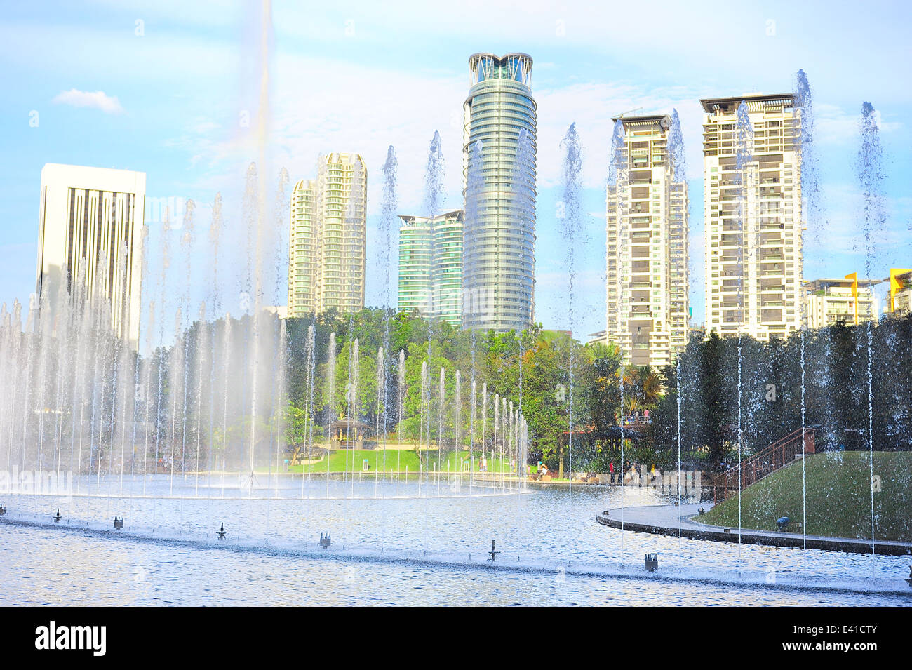 View of modern park in Kuala Lumpur downtown, Malaysia Stock Photo