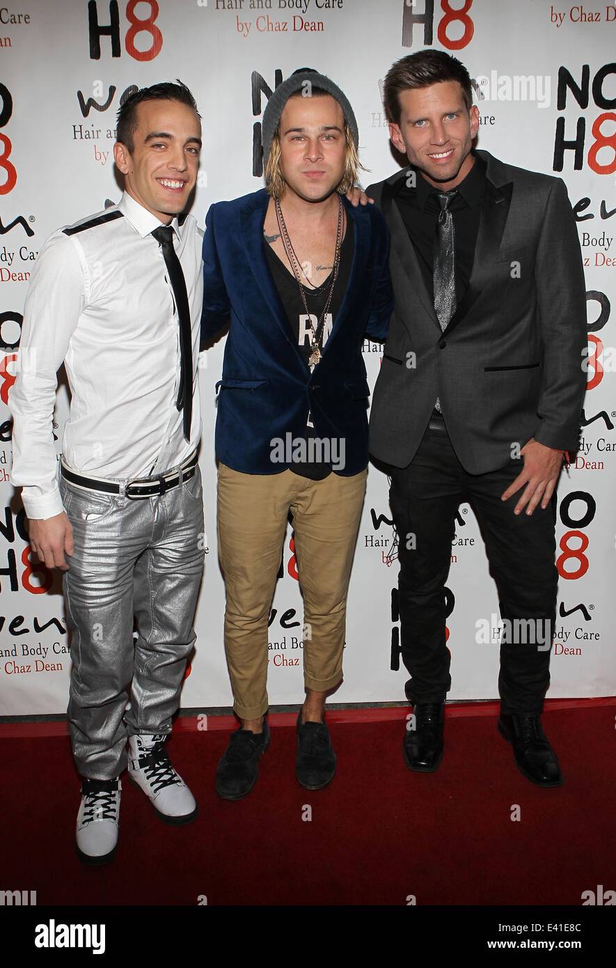 NOH8 Campaign's 5th Annual Anniversary Celebration At Avalon  Featuring: Adam Bouska,Ryan Cabrera,Jeff Parshley Where: Hollywood, California, United States When: 15 Dec 2013 Stock Photo