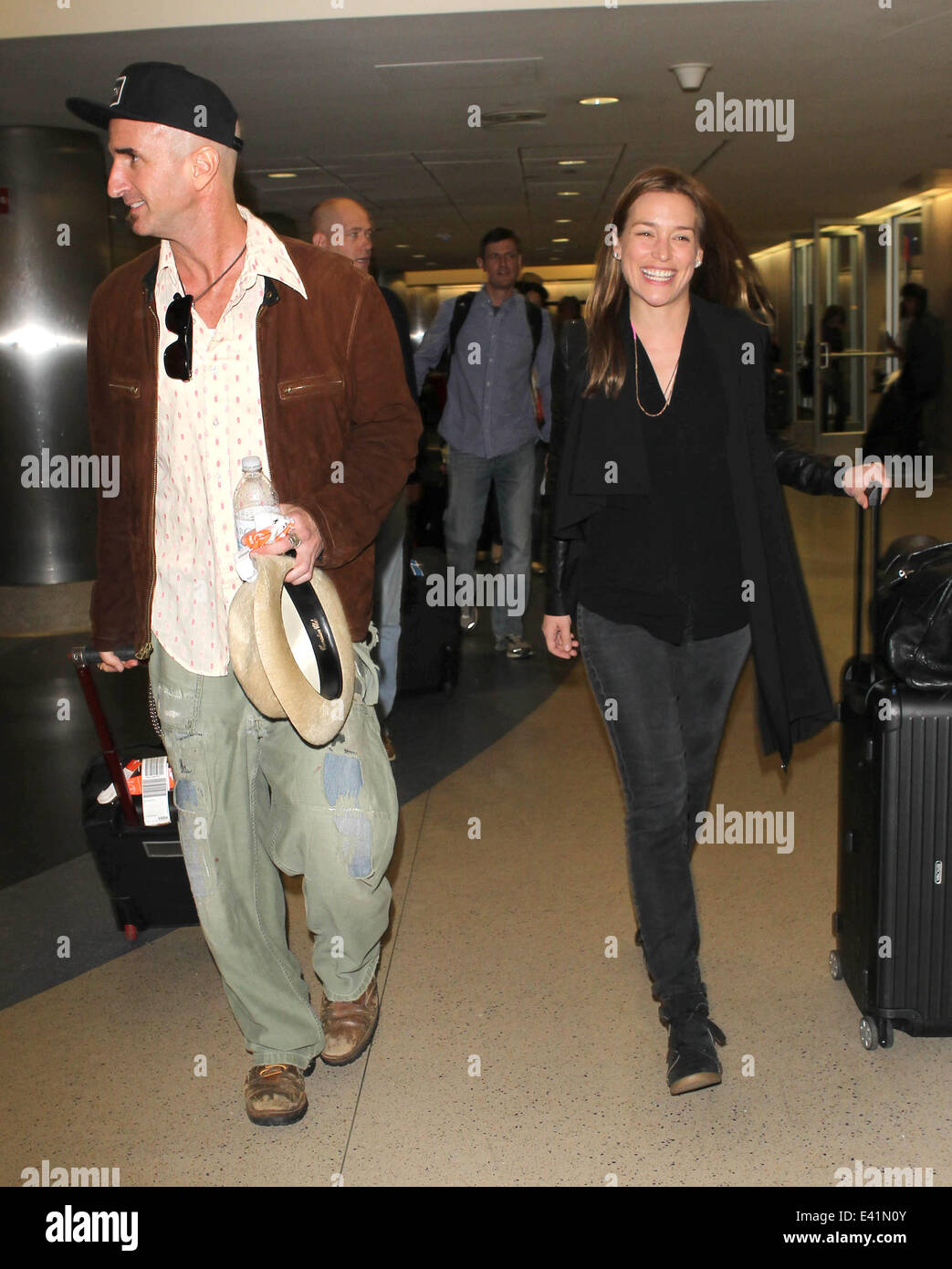 Celebrities arrive at LAX (Los Angeles International) airport Featuring