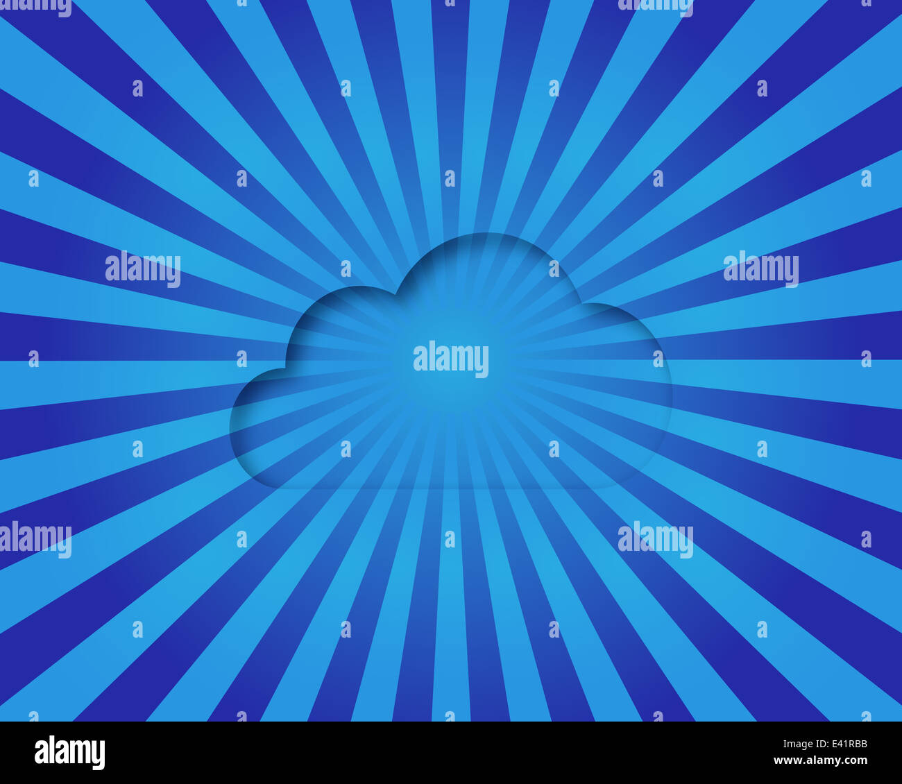 Cloud computing concept on the blue striped background Stock Photo - Alamy