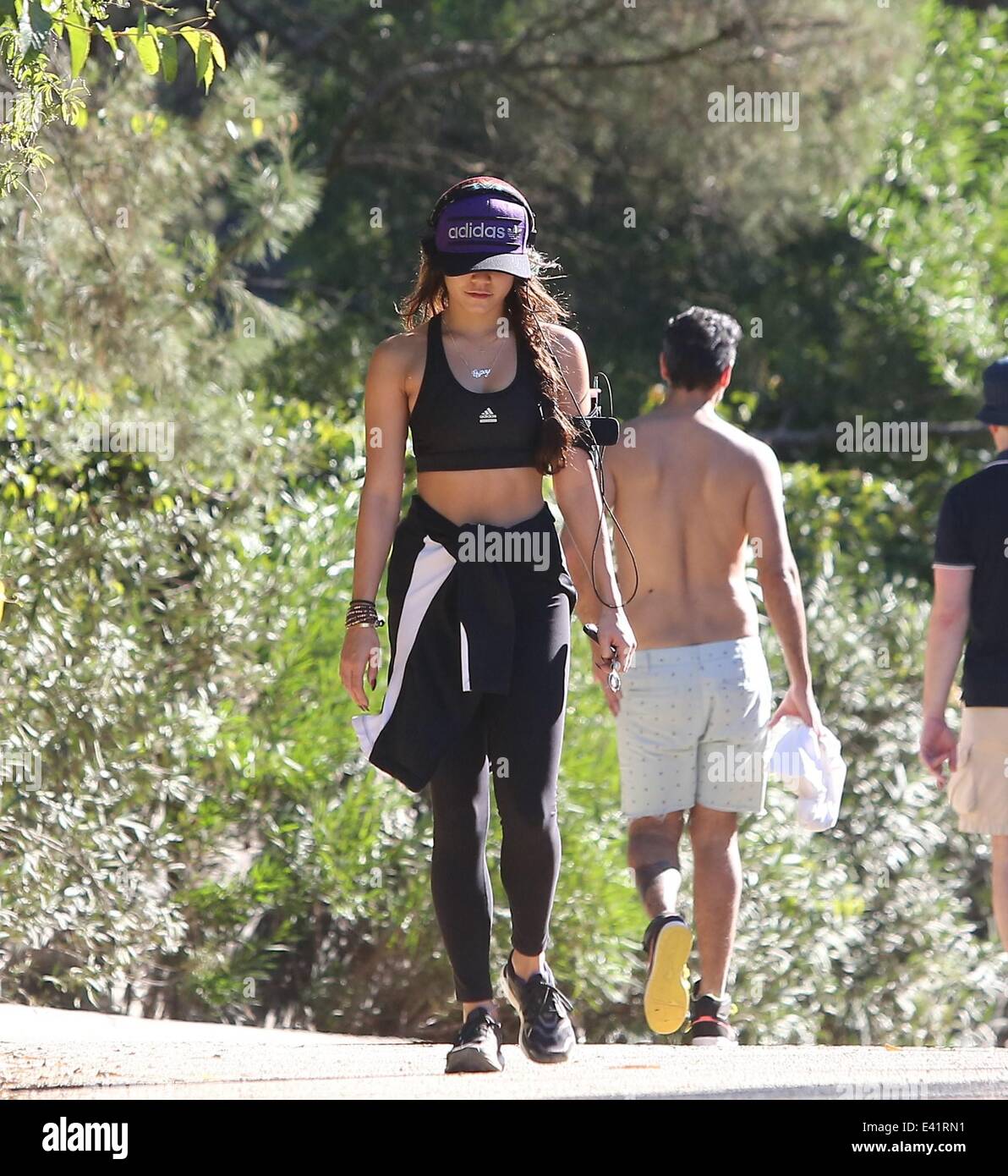 Vanessa Hudgens wearing adidas sportswear goes jogging at Ranyon Canyon in  Hollywood Featuring: Vanessa Hudgens Where: Los Angeles, California, United  States When: 23 Dec 2013 Stock Photo - Alamy