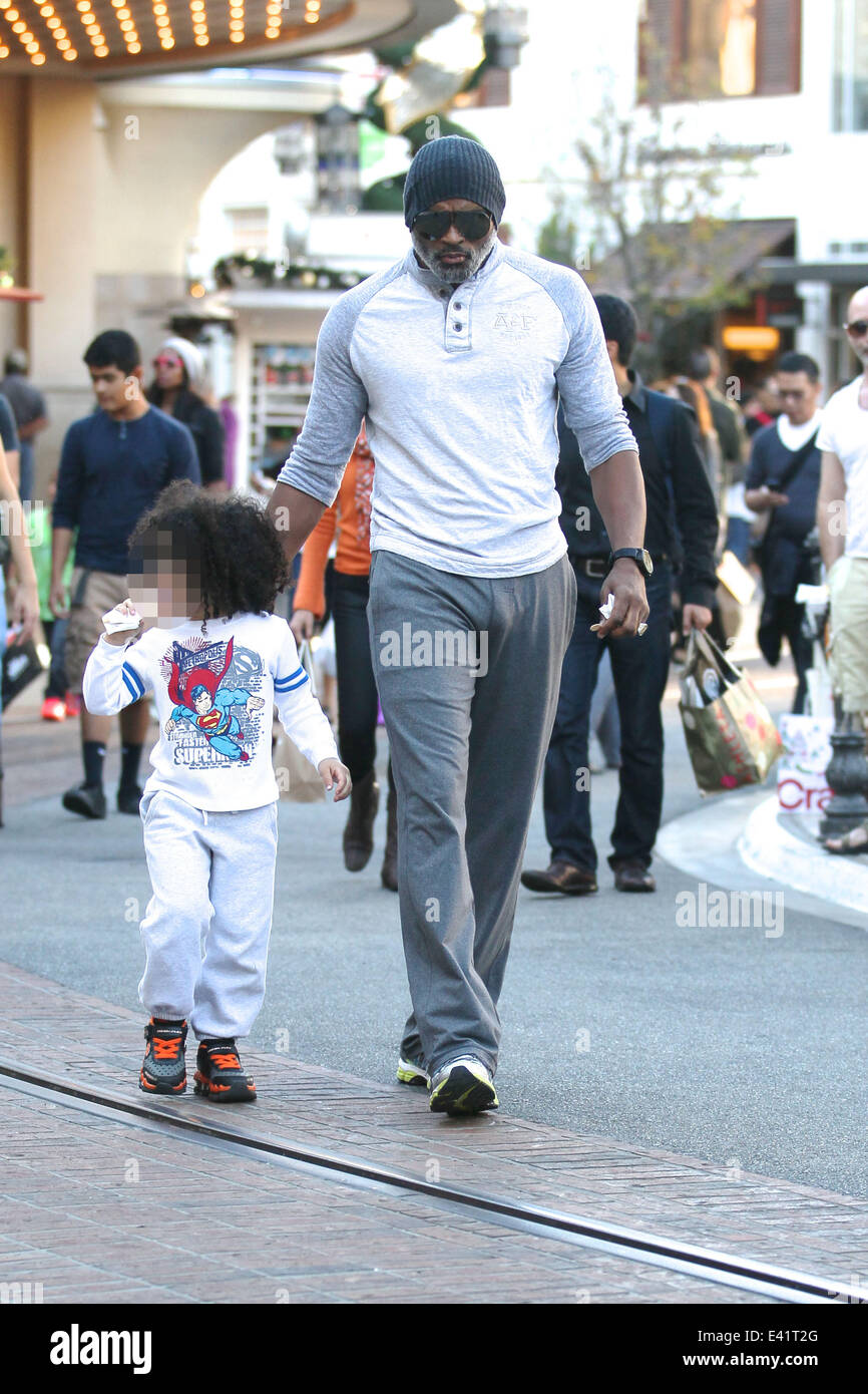 Cuttino Mobley out shopping at The Grove with his son, Myles Featuring
