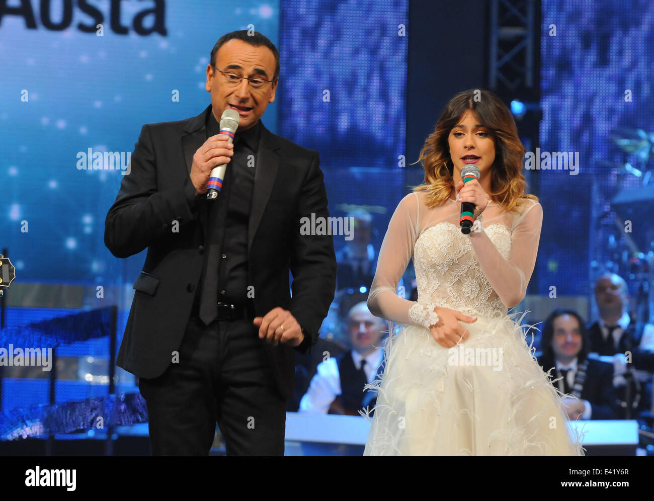Singer Martina Stoessel performing on Italian TV show L'anno Che Verra  Featuring: Martina Stoessel Where: Courmayeur, Italy When: 01 Jan 2014 Stock Photo