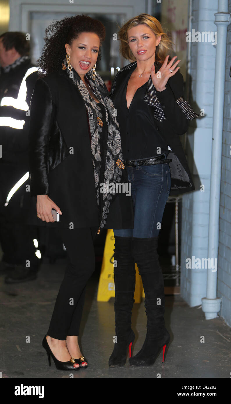 Abbey Clancy and Natalie Gumede outside itv studios Featuring: Abbey