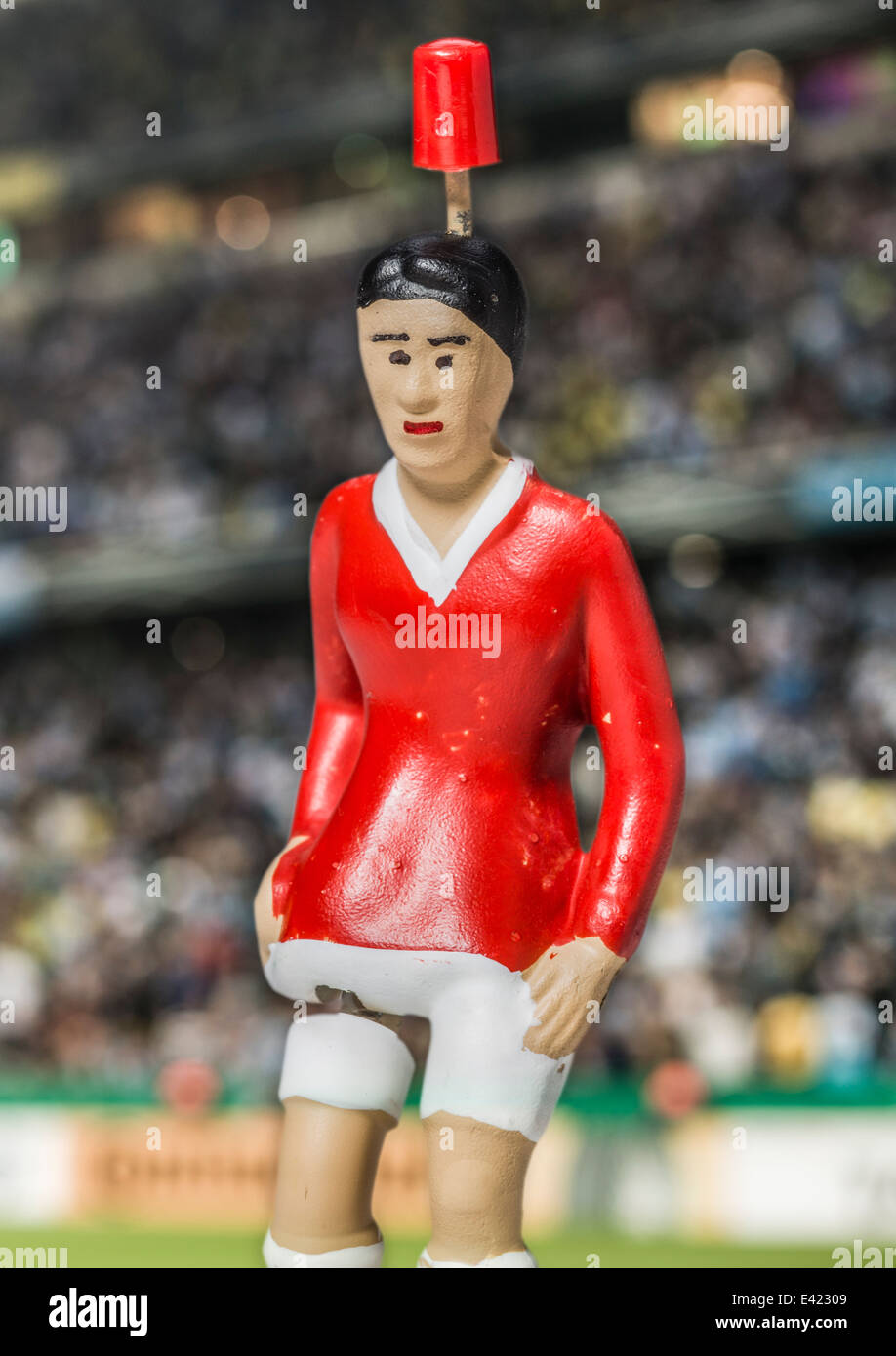 Digitally generated image of soccer player in stadium Stock Photo