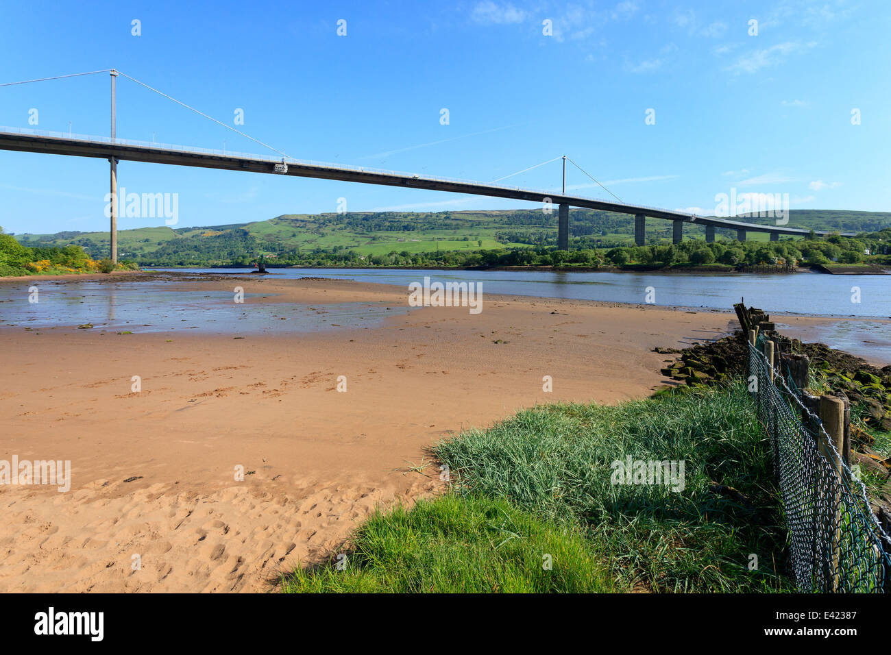 Erskine Bridge, running across the River Clyde from Erskine to Dumbarton, Strathclyde, Scotland, UK Stock Photo