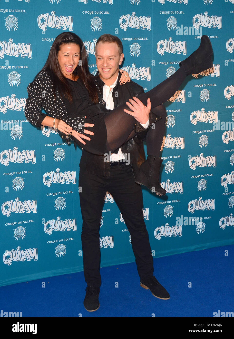 Cirque du Soleil 30th anniversary performance of Quidam held at the Royal Albert Hall - Arrivals  Featuring: Hayley Tamaddon,Daniel Whiston Where: London, United Kingdom When: 07 Jan 2014 Stock Photo