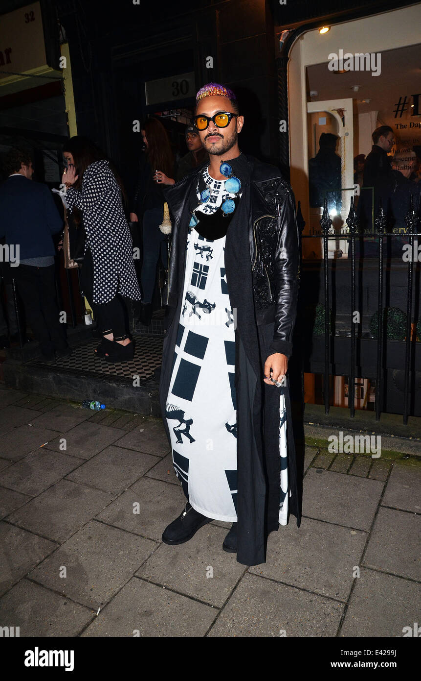 The London Collections: Men Autumn/Winter 2014 - the BFC Fash/On Film initiative sponsored by River Island at the Old Sorting Office  Featuring: Prince Fahd al-Saud who is a real Saudi Prince Where: London, United Kingdom When: 08 Jan 2014 Stock Photo