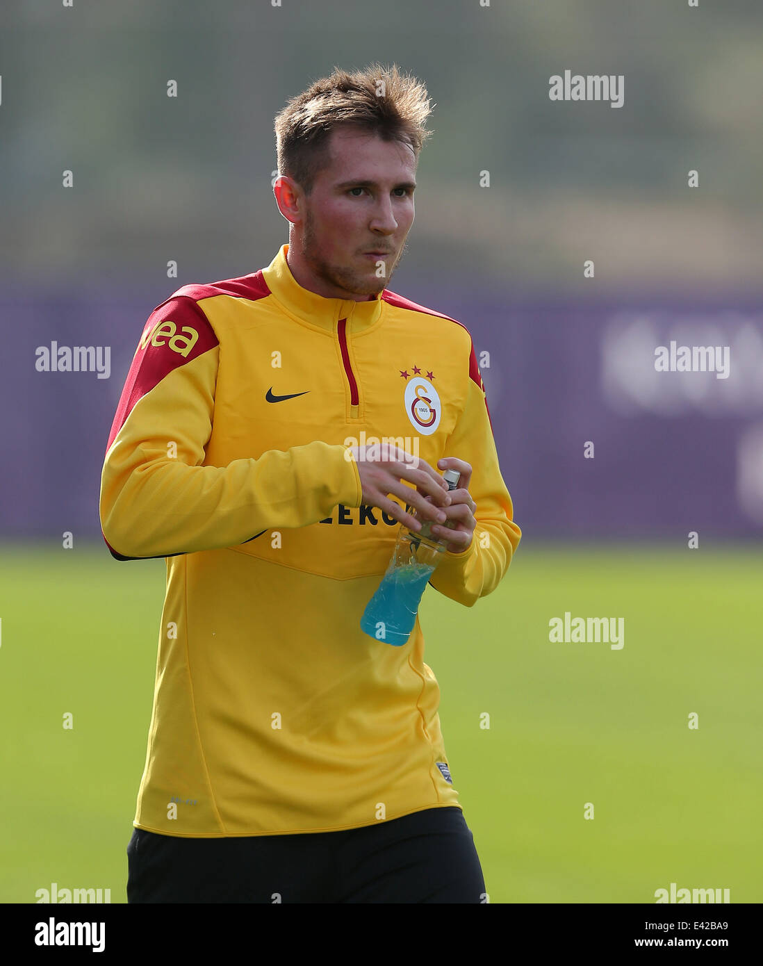 Izet Hajrovic training with Galatasaray FC in Antalya  Featuring: Izet Hajrovic Where: Antalya, Turkey When: 09 Jan 2014 Stock Photo