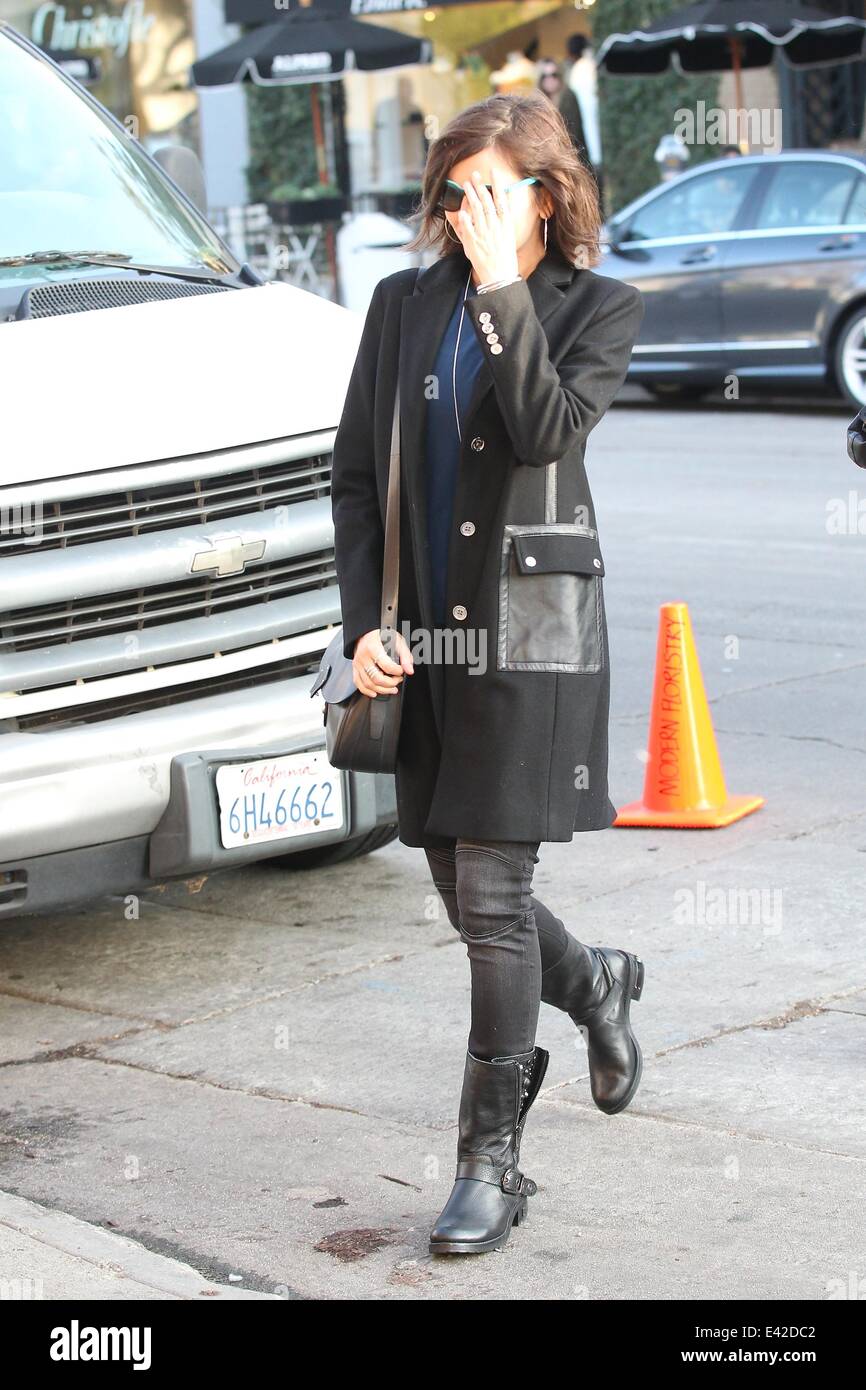 Camilla Belle leaving Alfred Cafe at Melrose Place Featuring: Camilla