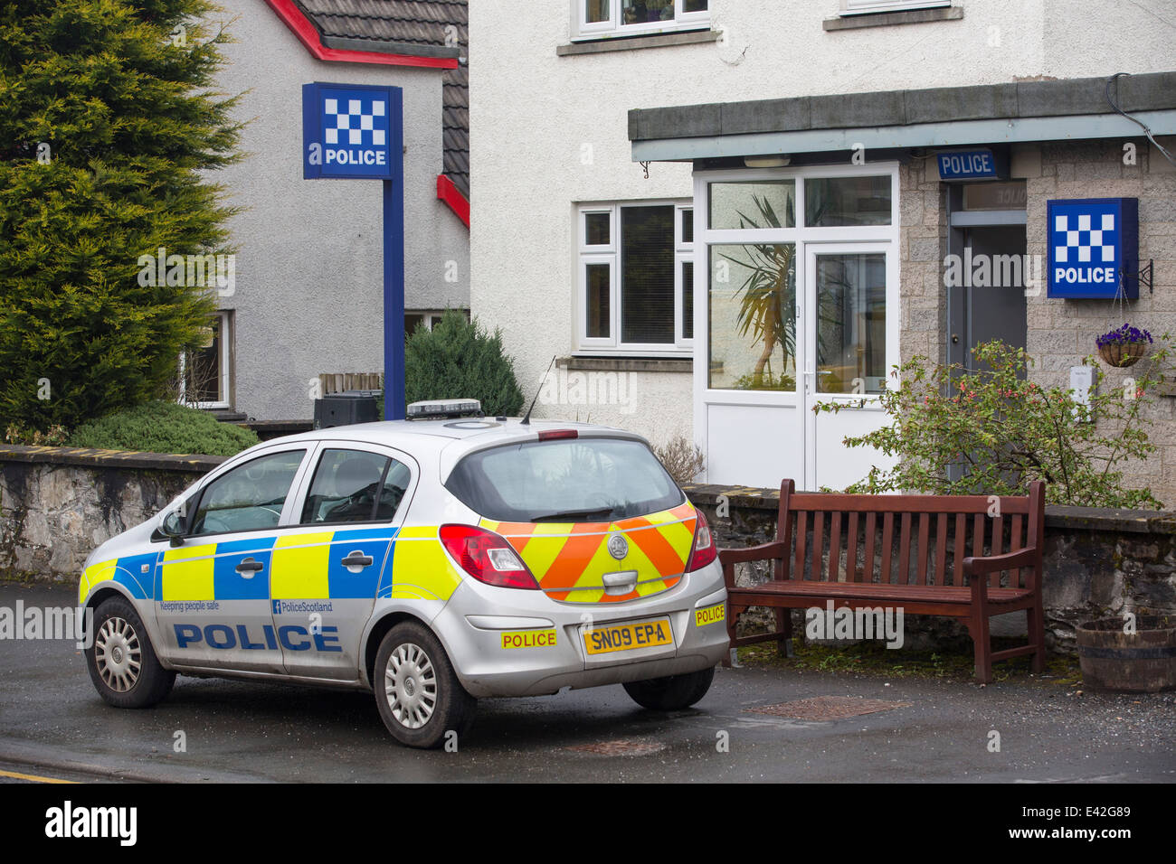 A police station in Killin, Scotland, UK. Stock Photo