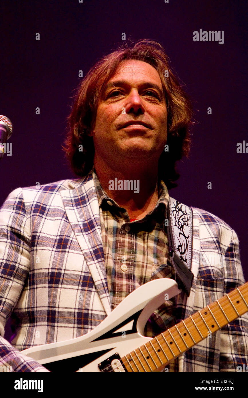 Italian guitarist Davide Civaschi (known as Cesareo), of the 'Elio e le Storie Tese' rock band. Stock Photo