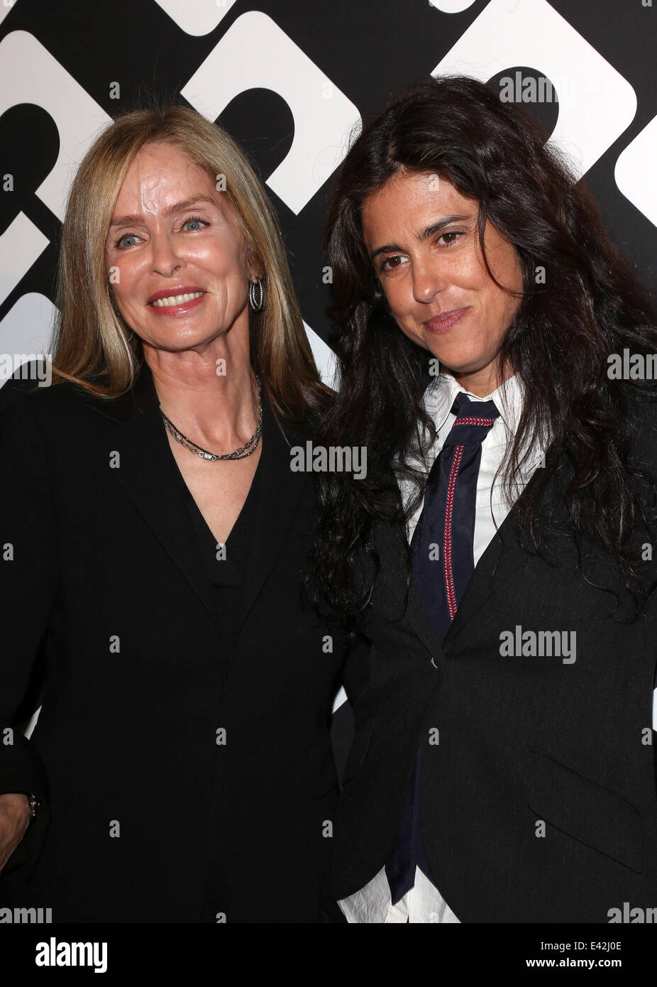 Diane Von Furstenberg's Journey Of A Dress Exhibition Opening Celebration At May Company Building  Featuring: Barbara Bach,Francesca Gregorini Where: Los Angeles, California, United States When: 11 Jan 2014 Stock Photo