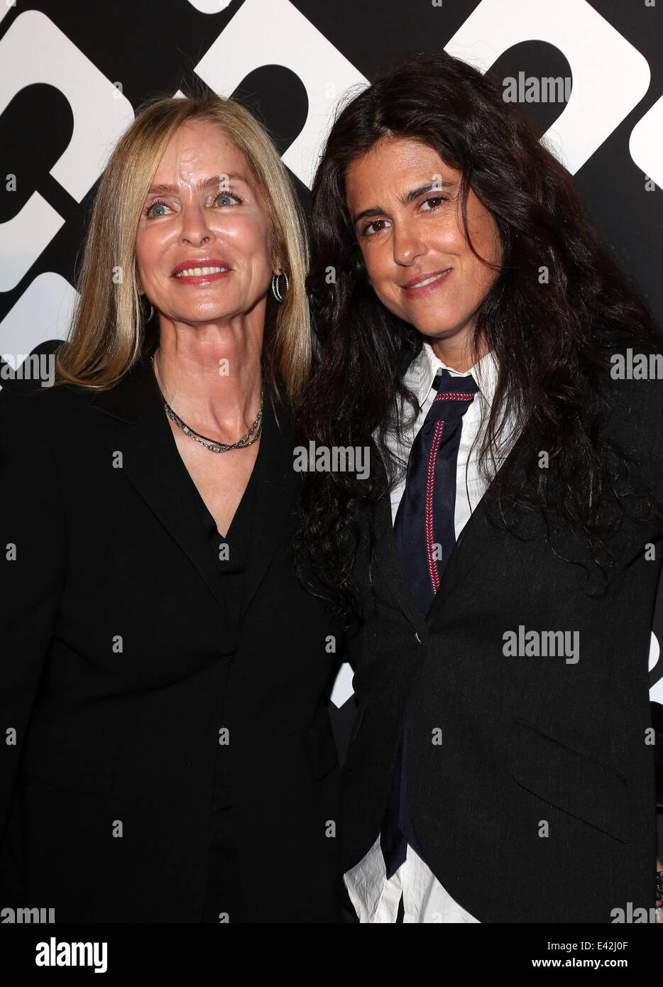 Diane Von Furstenberg's Journey Of A Dress Exhibition Opening Celebration At May Company Building  Featuring: Barbara Bach,Francesca Gregorini Where: Los Angeles, California, United States When: 11 Jan 2014 Stock Photo