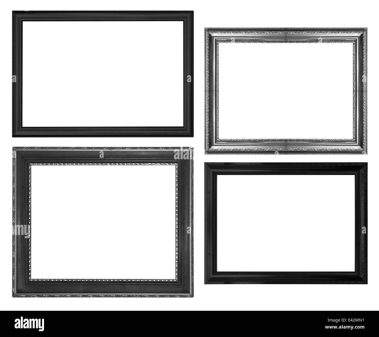 Black picture frame isolated on white background Stock Photo - Alamy