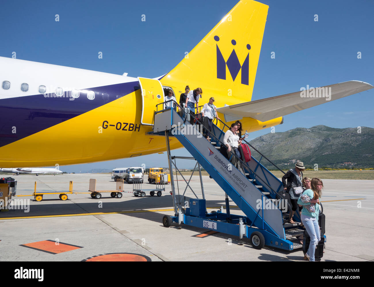 Monarch aircraft at Dubrovnik airport Stock Photo