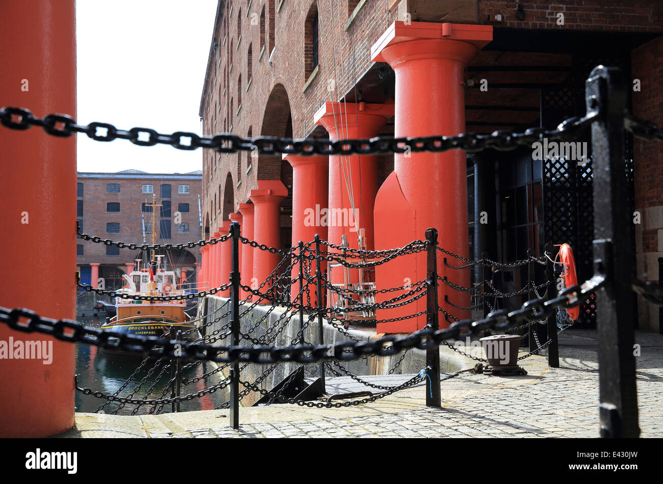 The popular Albert Docks in the regeneration area in Liverpool, on Merseyside. NW England, UK Stock Photo