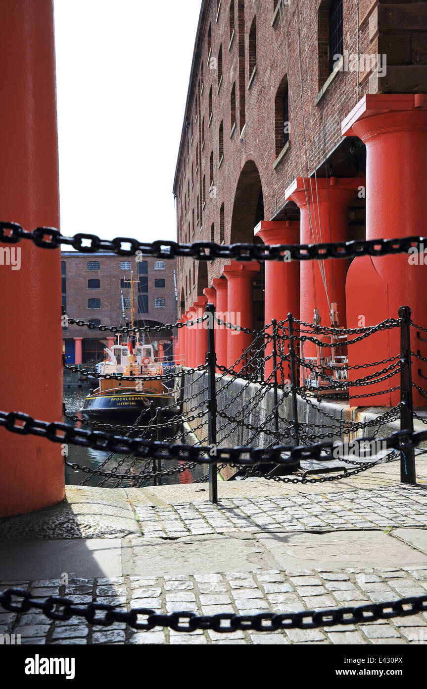 The popular Albert Docks in the regeneration area in Liverpool, on Merseyside. NW England, UK Stock Photo