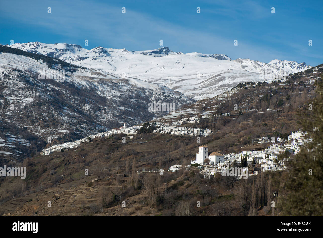 The high altitude villages of Capileira and Bubion lie in the Alpujarra mountains of Andalucia, Southern Spain Stock Photo