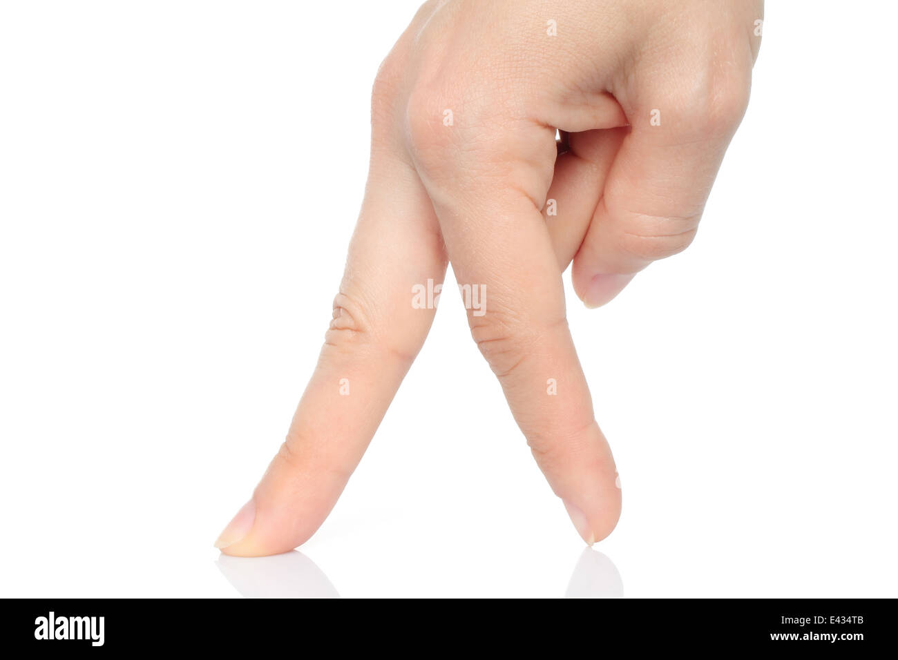 Walking fingers on white background Stock Photo Alamy