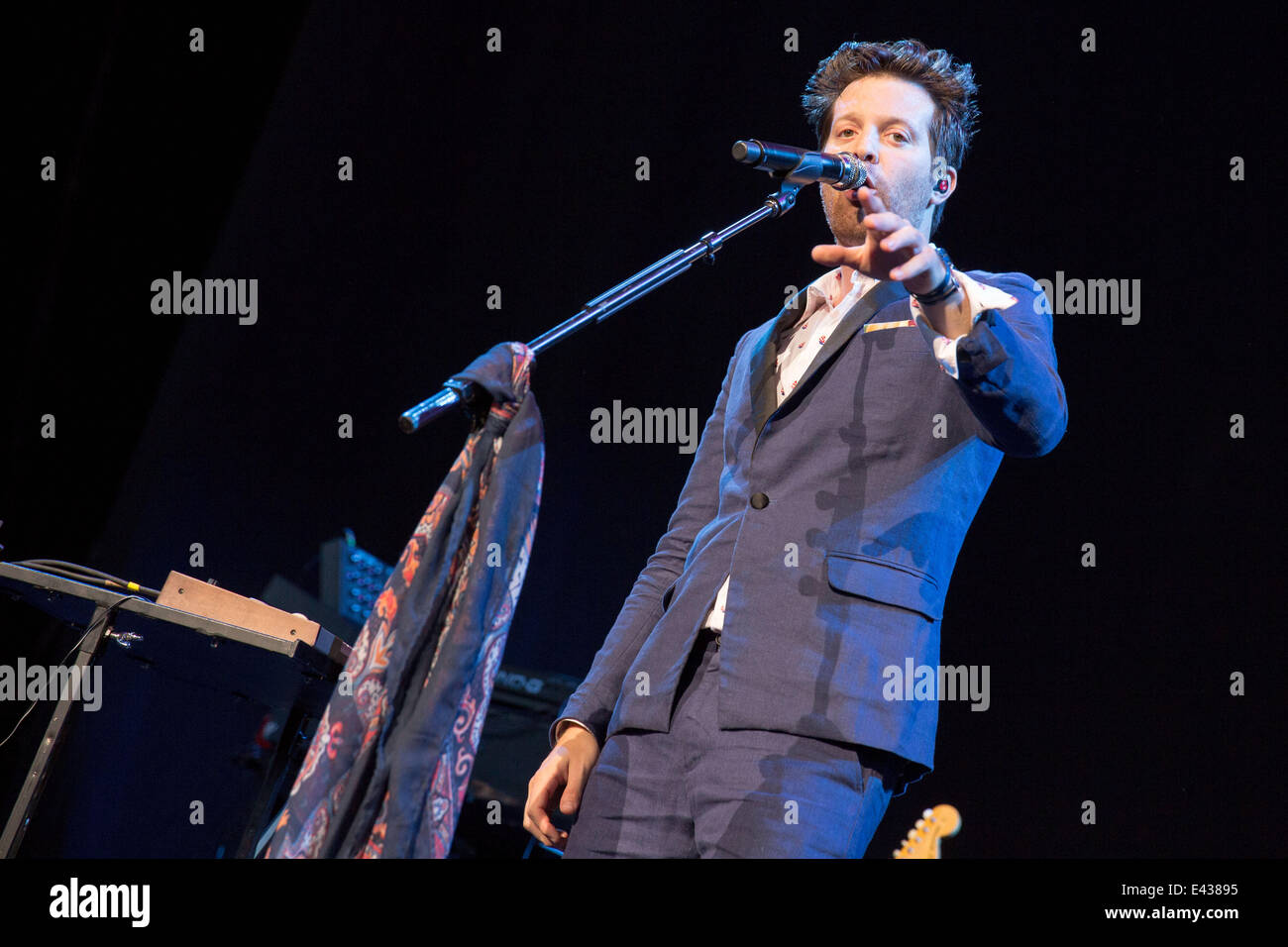 July 1, 2014 - Milwaukee, Wisconsin, U.S - MAYER HAWTHORNE (aka ANDREW MAYER COHEN) performs live at the 2014 Summerfest Music Festival in Milwaukee Wisconsin (Credit Image: © Daniel DeSlover/ZUMA Wire) Stock Photo
