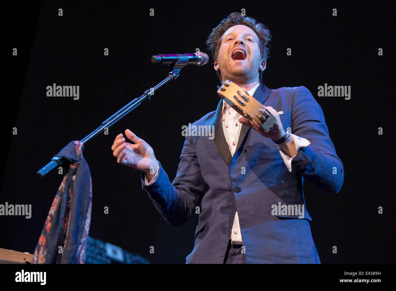 July 1, 2014 - Milwaukee, Wisconsin, U.S - MAYER HAWTHORNE (aka ANDREW MAYER COHEN) performs live at the 2014 Summerfest Music Festival in Milwaukee Wisconsin (Credit Image: © Daniel DeSlover/ZUMA Wire) Stock Photo