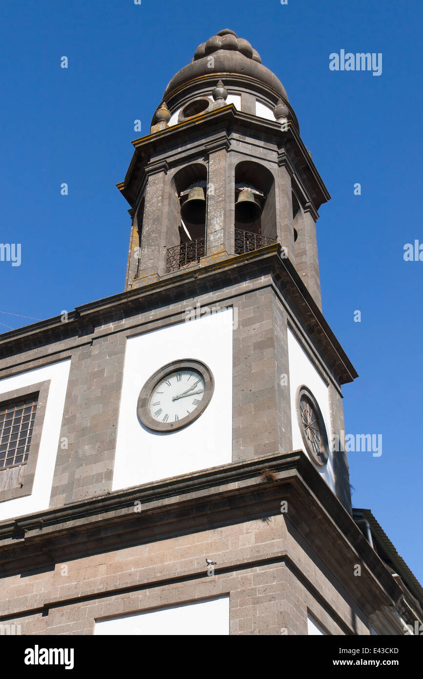 Bell tower of the Cathedral of La Laguna in Tenerife, Spain. Stock Photo