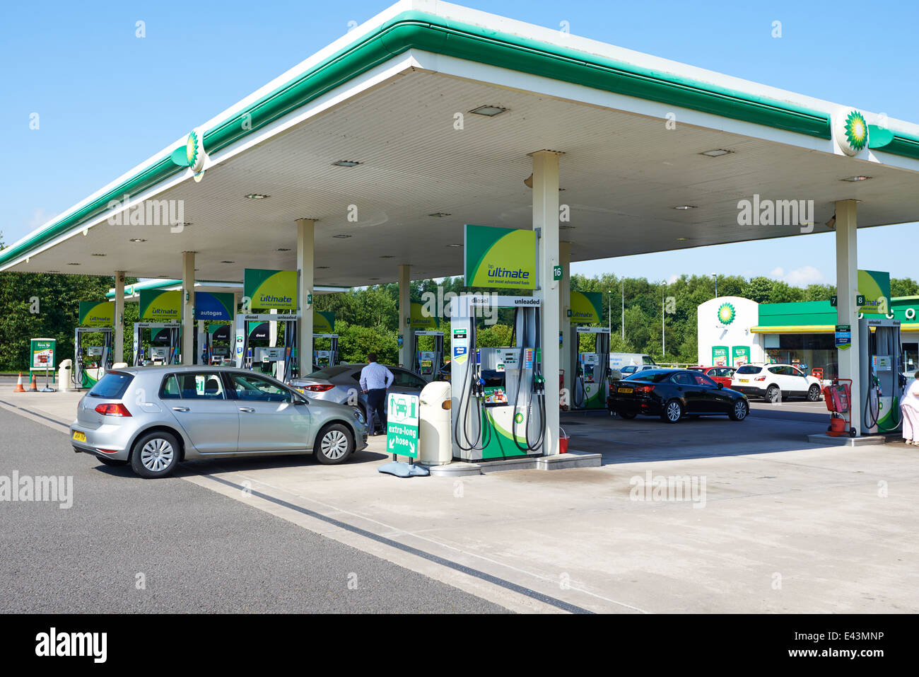 Fuel Forecourt BP Connect Norton Canes Services Staffordshire UK Stock Photo