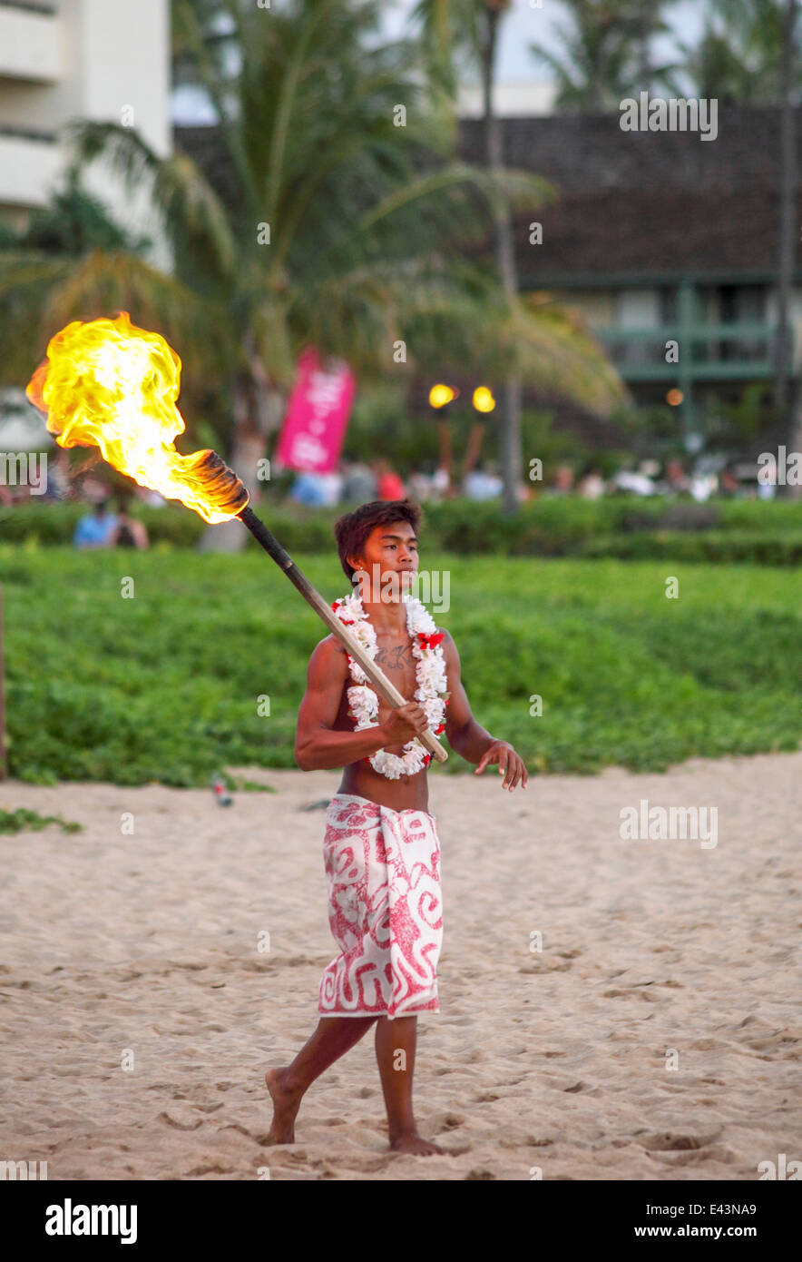 Hawaiian torch lighting ceremony hires stock photography and images