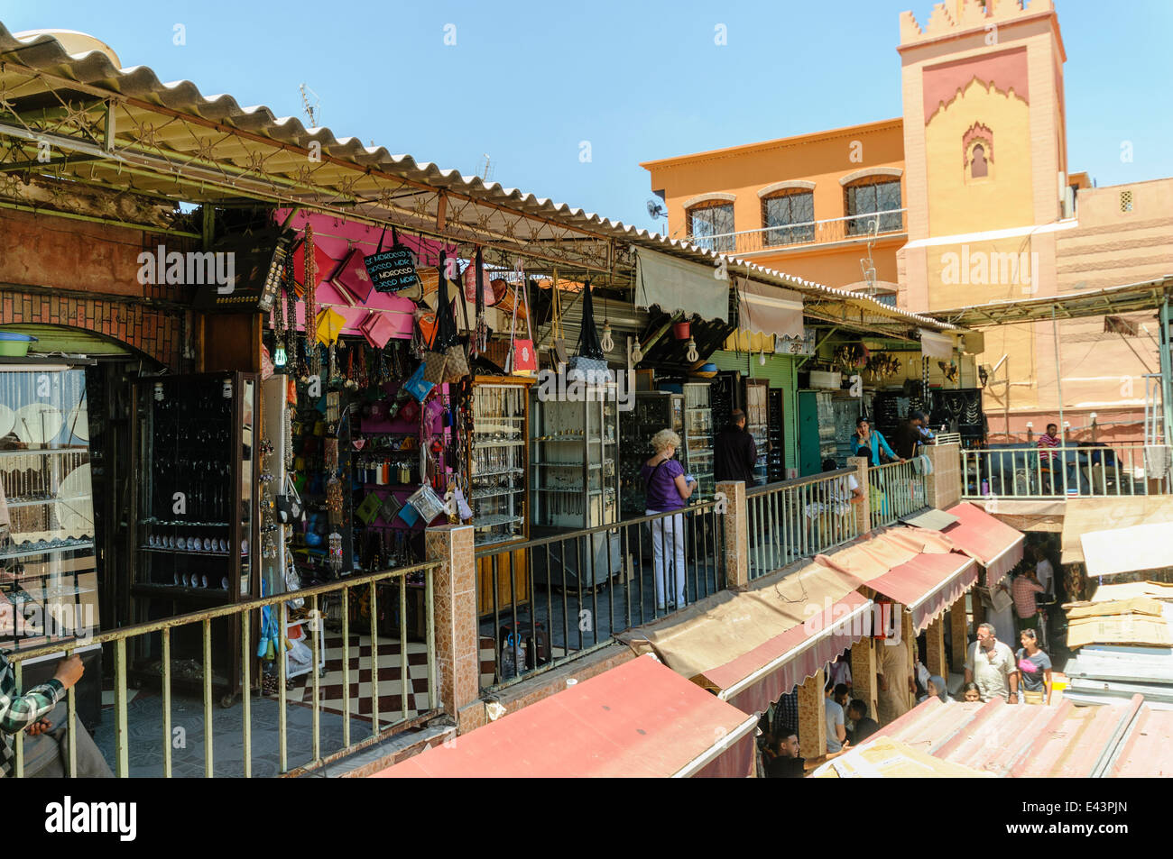 Roofs over the traditional Marrakech souq, Morocco. Stock Photo