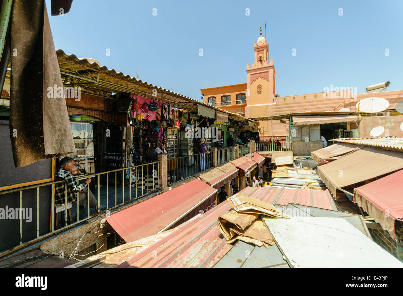 Roofs over the traditional Marrakech souq, Morocco. Stock Photo