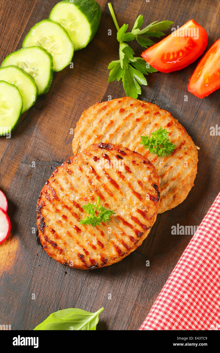 Pan fried burger patties Stock Photo Alamy