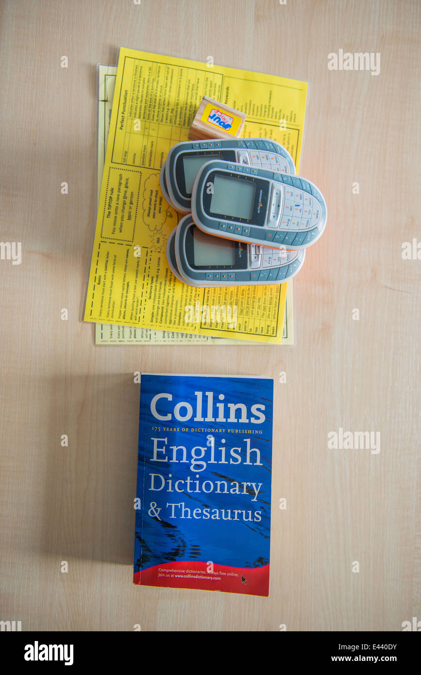 Dictionary and Thesaurus with aids to teaching Stock Photo