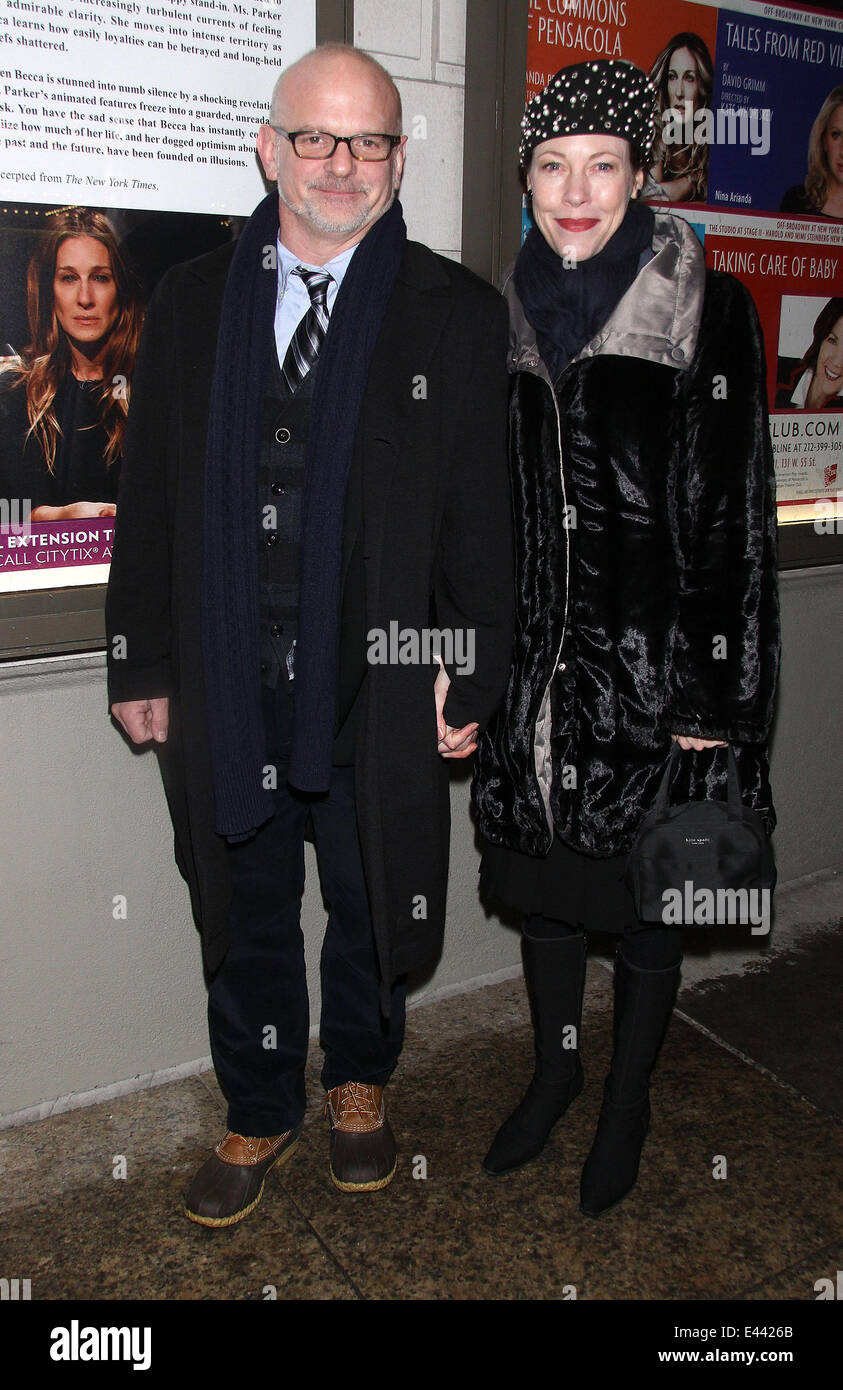 Opening Night of Broadway's Outside Mullingar at the Friedman Theatre - Arrivals.  Featuring: Michael Wilson,Veanne Cox Where: New York, New York, United States When: 24 Jan 2014 Stock Photo