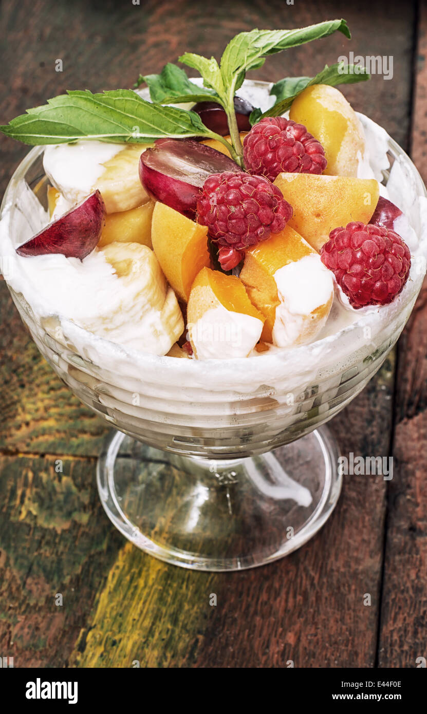 fruit salad is taste of fresh fruits and berries Stock Photo - Alamy