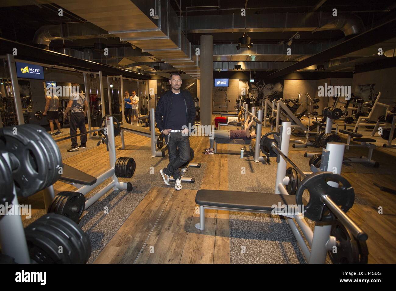 Michael Michalsky presenting his interior design for 'McFIT Home of  Fitness' at McFIT studio in Othmarschen Featuring: Michael Michalsky Where:  Hamburg, Germany When: 28 Jan 2014 Stock Photo - Alamy
