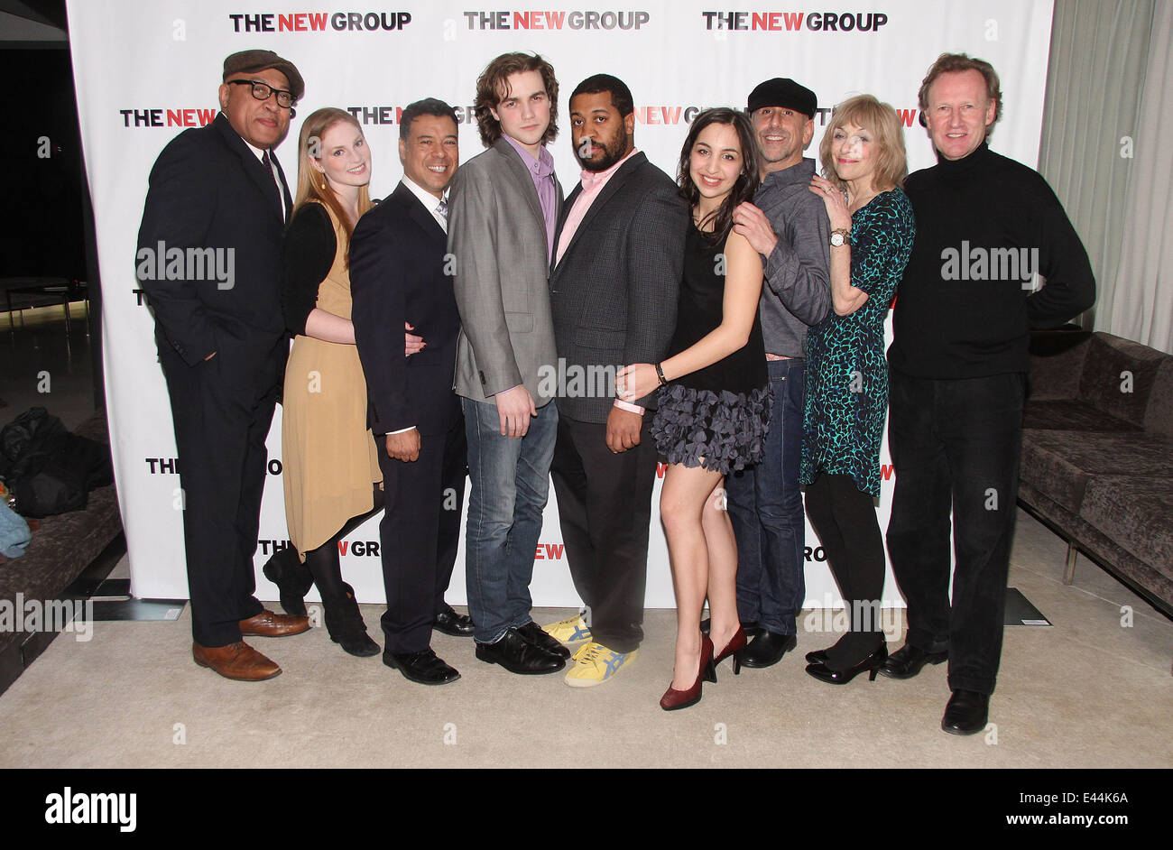Opening night after party for the New Group production of Intimacy held at the Out Hotel - Arrivals.  Featuring: Keith Randolph Smith,Ella Dershowitz,David Anzuelo,Austin Cauldwell,Playwright Thomas Bradshaw,Dea Julien,Director Scott Elliott,Laura Esterma Stock Photo