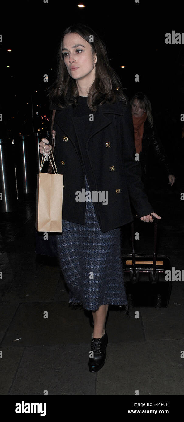 Keira Knightley makes her way through the Eurostar terminal to a