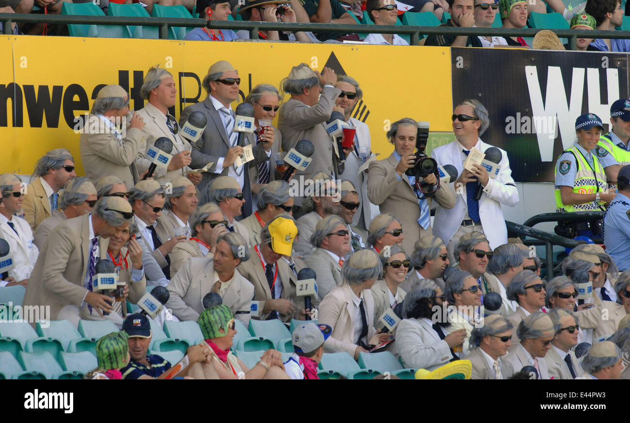 The Richie Benaud unofficial fan club at the SCG Australia vs Sri Lanka.  Day 3 of the 1st Test match cricket series at the Sydney Cricket Ground  Sydney, Australia - 05.01.13 Featuring: