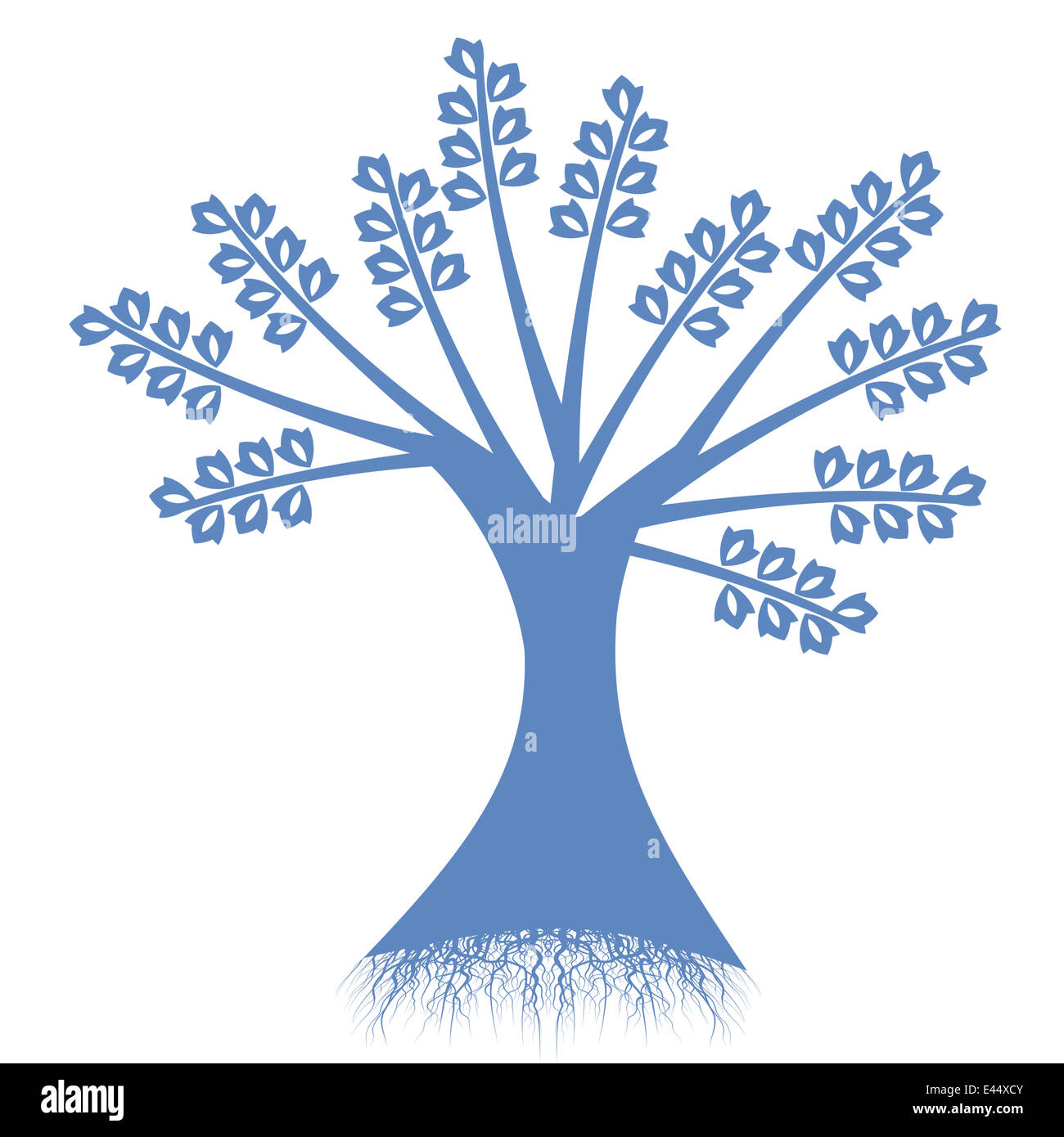 Art tree silhouette isolated on white background Stock Photo - Alamy