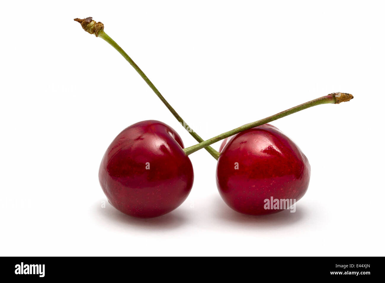 Fresh cherries isolated on white Stock Photo