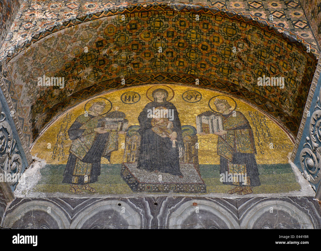 Virgin and Child Mosaic (Hagia Sophia Church) in Istanbul, Turkey Stock