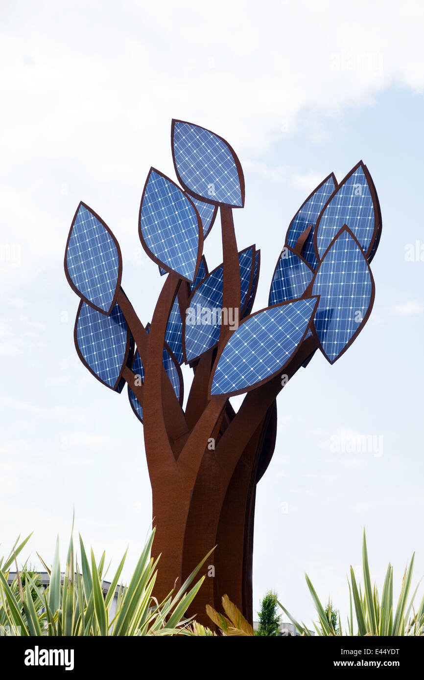A tree with leaves of solar collectors. Alternative Energy Stock Photo ...