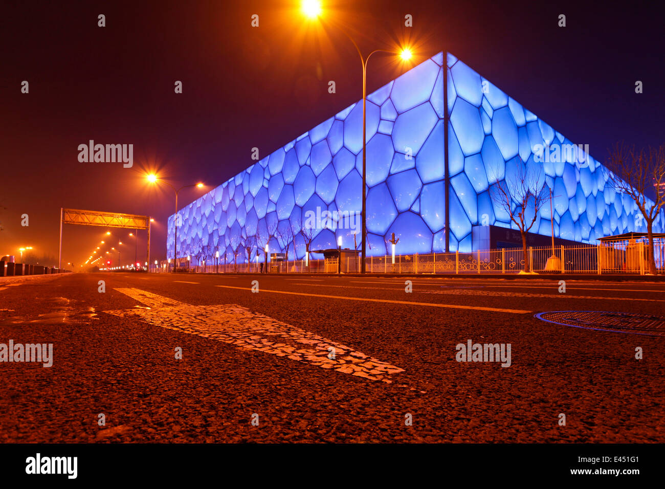 The Beijing National Aquatics Center, also Water Cube, Beijing, China Stock Photo