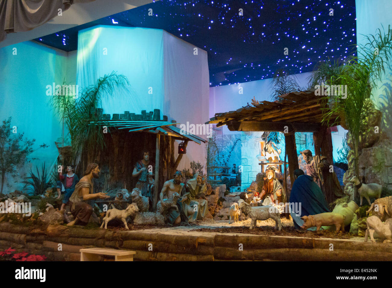 Lifesize Christmas crib in saint Peter's basilica, Vatican city, Rome