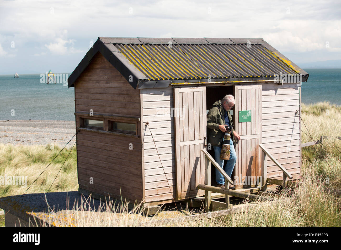 A hide on the southern tip of Walney Island off Barrow in Furness