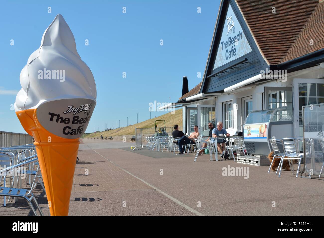 Norfolk, UK. 3rd July, 2014. The Beach Cafe at GorlestononSea
